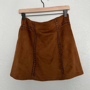 CATO Faux Suede Brown Mini Skirt